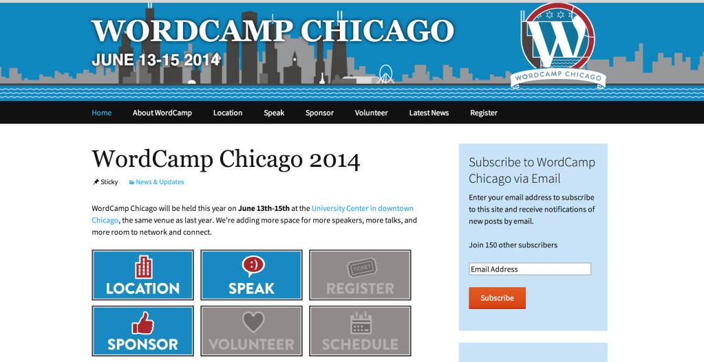 WordCamp Chicago Sign Up Navigation