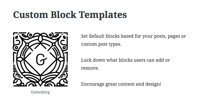 Example of a block template with and image and paragraph block