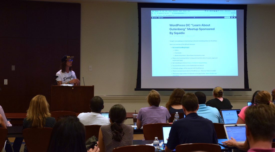 Zac Gordon Teaching Gutenberg Editor WordPress in Washington DC Meetup